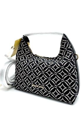 Michael Kors Ember Small Logo Jacquard Messenger Bag Black